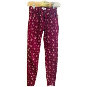 Bongo Juniors Maroon Floral Skinny Jeans (Size 1)